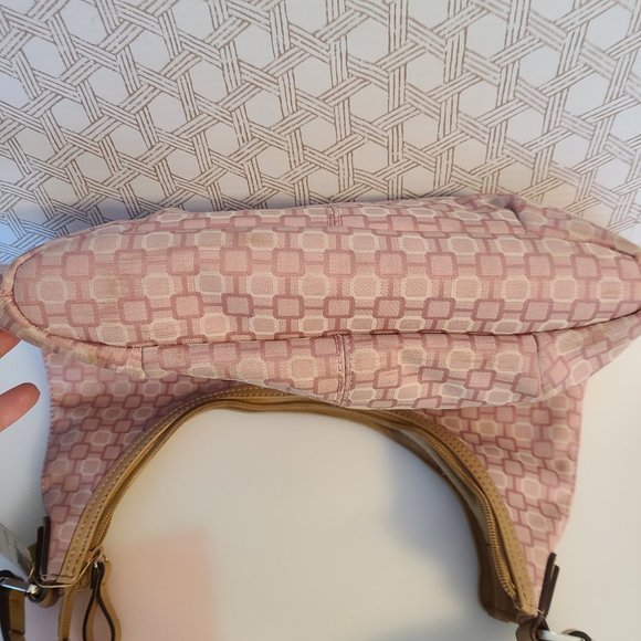Pink Nine West Shoulder Bag Purse Geometric Pattern with Matching Coin Purse - Picture 5 of 11